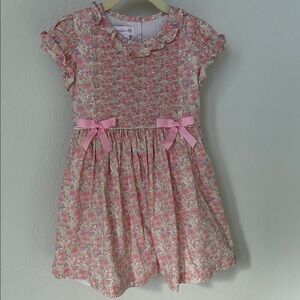 Bonnie Jean Floral Pink Dress with Bows. Size 4. Never worn.